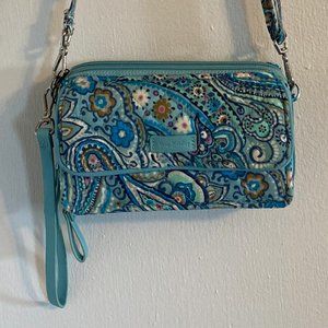 Vera Bradley All in One Crossbody Daisy Dot Paisley Bag Blue
